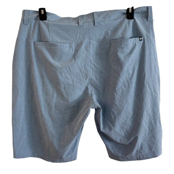Travis Mathew Mens Shorts Size 38 Polyester Blend Light Blue Button Fly Casual - Picture 3 of 4